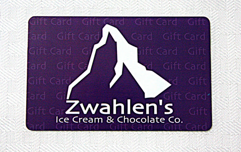 Gift Card to be used in Zwahlen's Retail Location